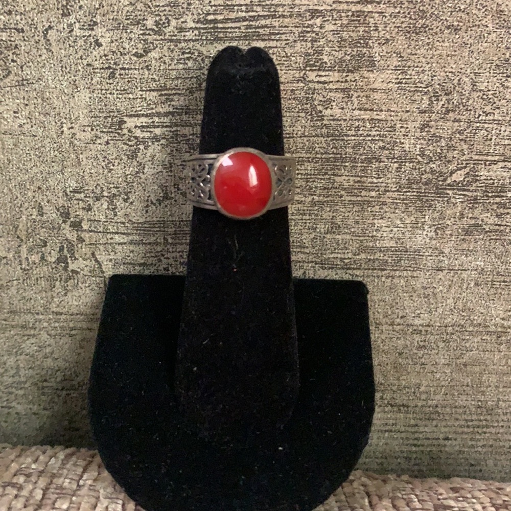 Silpada R1465 Carnelian Filigree Ring Size 5